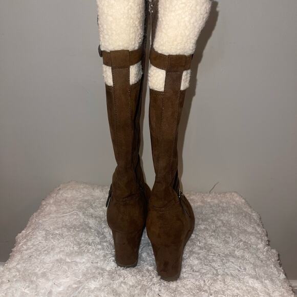 Unisa Brown Wedge Boots - Picture 4 of 10